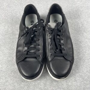 Kizik Vegas Leather Hands Free Sneakers W11 M9.5 2E Black Slip On Comfort